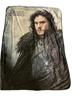 Game of Thrones Jon Snow Throw Blanket Black/Gray Print Official Licensed RARE